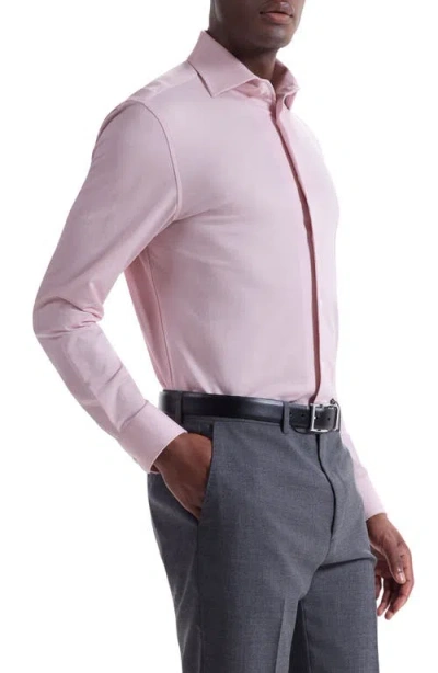 Bugatchi Devon Ooohcotton® Houndstooth Button-up Shirt In Pink