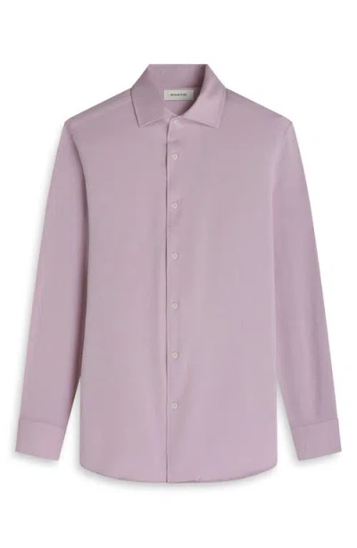 Bugatchi Devon Ooohcotton® Houndstooth Button-up Shirt In Pink