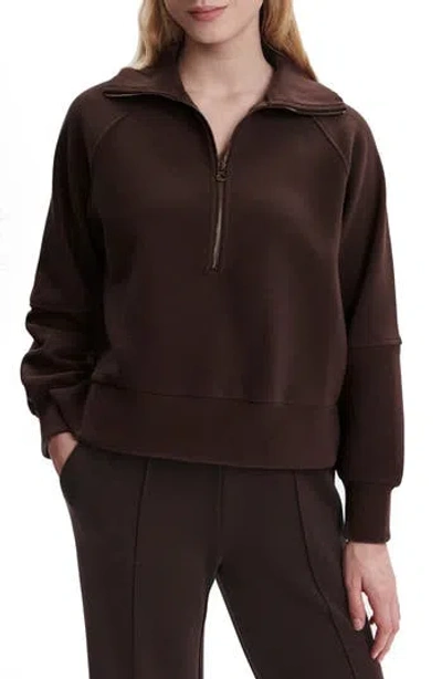 Varley Doublesoft Hawley Half-zip Sweatshirt In Brown