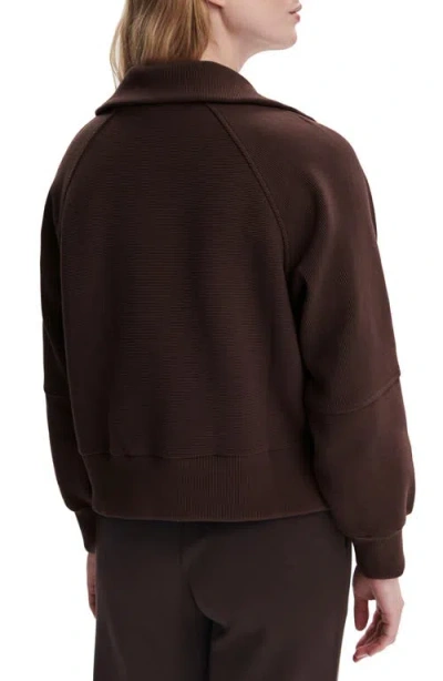 Varley Doublesoft Hawley Half-zip Sweatshirt In Brown
