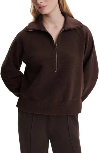 Varley Doublesoft Hawley Half-zip Sweatshirt In Brown