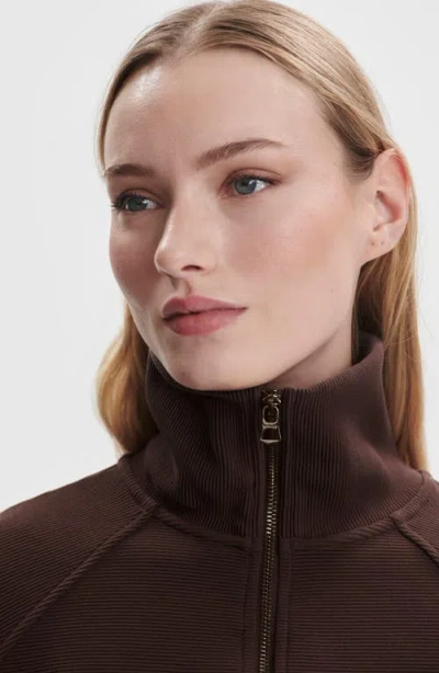 Varley Doublesoft Hawley Half-zip Sweatshirt In Brown