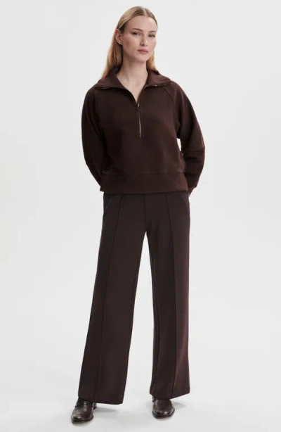 Varley Doublesoft Hawley Half-zip Sweatshirt In Brown