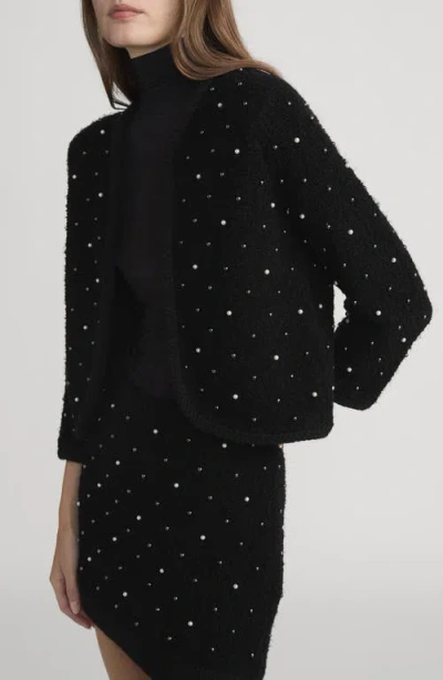 Frame Womens Black The Embellished Wool-blend Knitted Jacket In Black