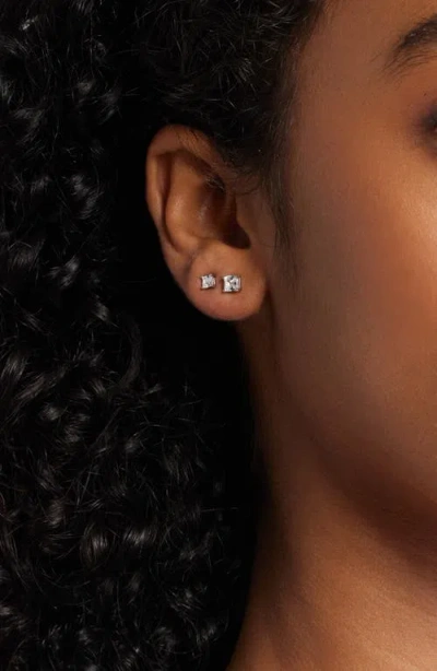 Nordstrom 3-pack Cubic Zirconia Square Stud Earrings In Metallic