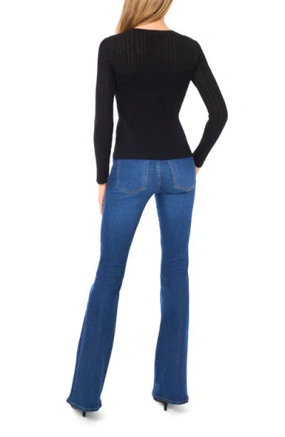 Ted Baker Metallic Pointelle Sweater In Black