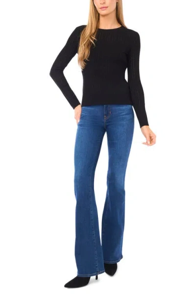 Ted Baker Metallic Pointelle Sweater In Black
