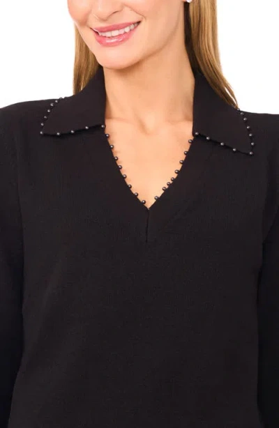 Ted Baker Meliora Collared V Neck Top In Black