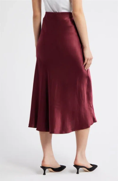 Rails Maya Side Split Satin Skirt In Burgundy