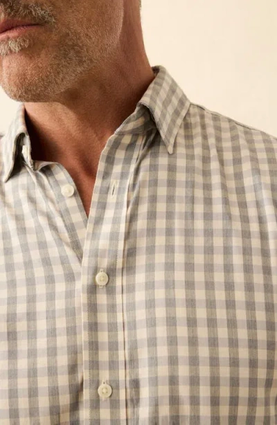 Faherty The Movement Stretch Cotton Blend Twill Button-up Shirt In Gray