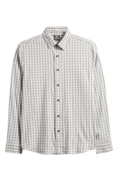 Faherty The Movement Stretch Cotton Blend Twill Button-up Shirt In Gray