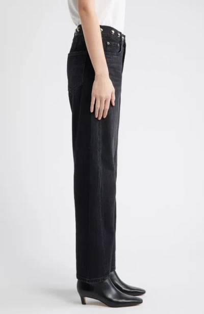 Rails Womens Samo Black Stone Studded Samo Studded Barrel-leg Denim Jeans In Black
