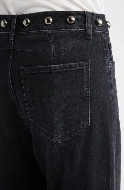 Rails Womens Samo Black Stone Studded Samo Studded Barrel-leg Denim Jeans In Black