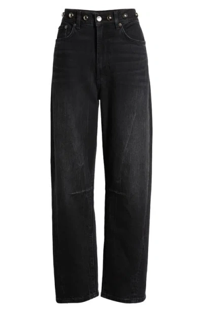 Rails Womens Samo Black Stone Studded Samo Studded Barrel-leg Denim Jeans In Black
