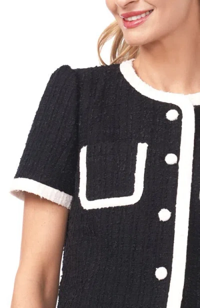 Cece Patch Pocket Contrast Binding Jacket In Black