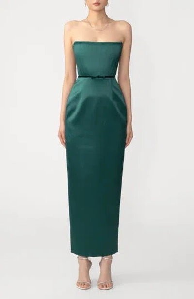 Sau Lee Taylor Satin Dress In Green