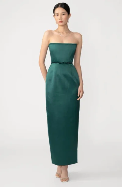 Sau Lee Taylor Satin Dress In Green