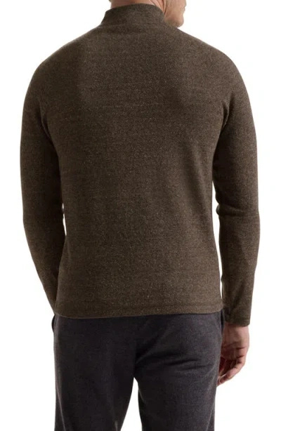 Bugatchi Brushed Cotton Blend Quarter Zip Pullover In Multi