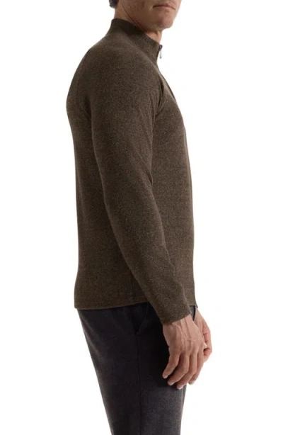 Bugatchi Brushed Cotton Blend Quarter Zip Pullover In Multi