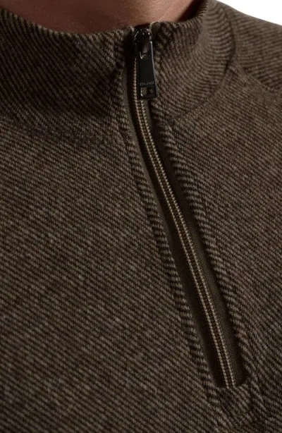 Bugatchi Brushed Cotton Blend Quarter Zip Pullover In Multi
