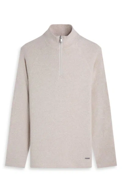 Bugatchi Brushed Cotton Blend Quarter Zip Pullover In Animal Print