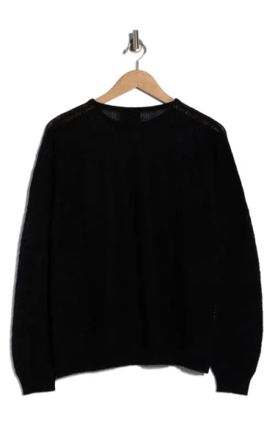 Longchamp Wool Blend Pullover Sweatshirt In Black