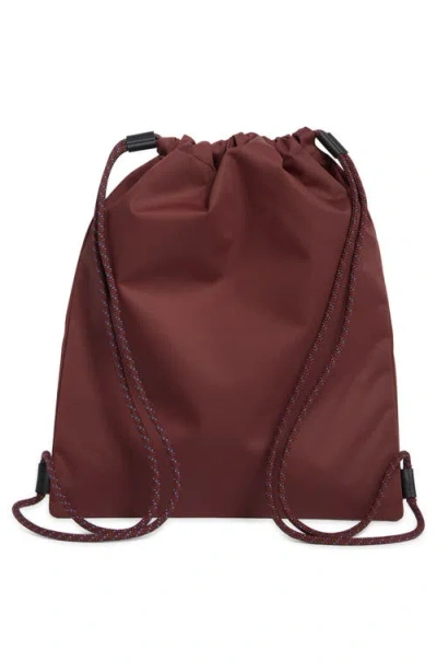 Longchamp Green District Twill Backpack In Brown