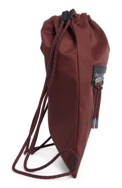 Longchamp Green District Twill Backpack In Brown