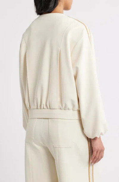 Wit & Wisdom Stripe Trim Front Zip Jacket In Multi