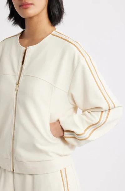 Wit & Wisdom Stripe Trim Front Zip Jacket In Multi