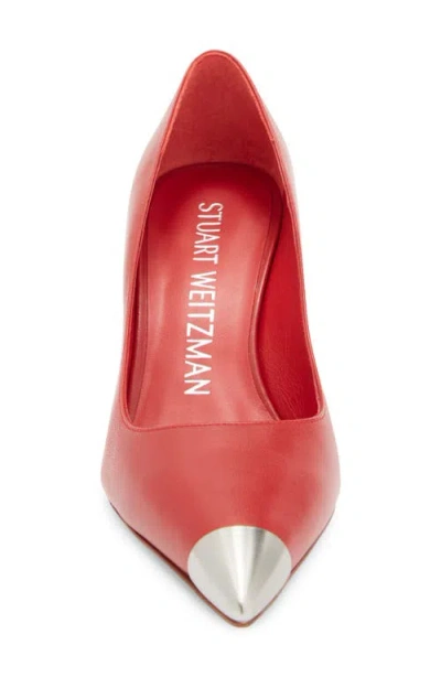 Stuart Weitzman Stuart Capsize Pointed Toe Pump In Red