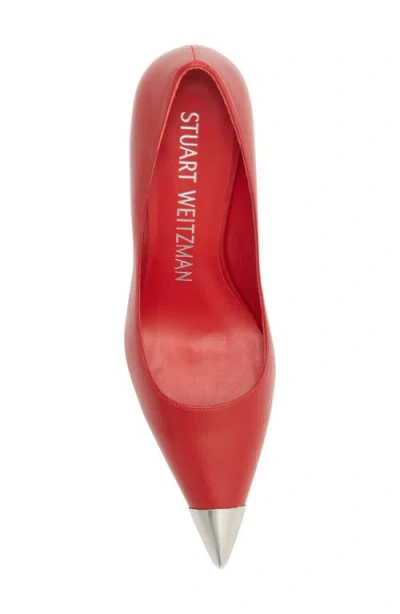 Stuart Weitzman Stuart Capsize Pointed Toe Pump In Red