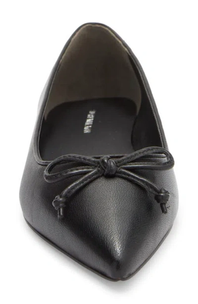Stuart Weitzman Gabby Pointed Toe Bow Flat In Black