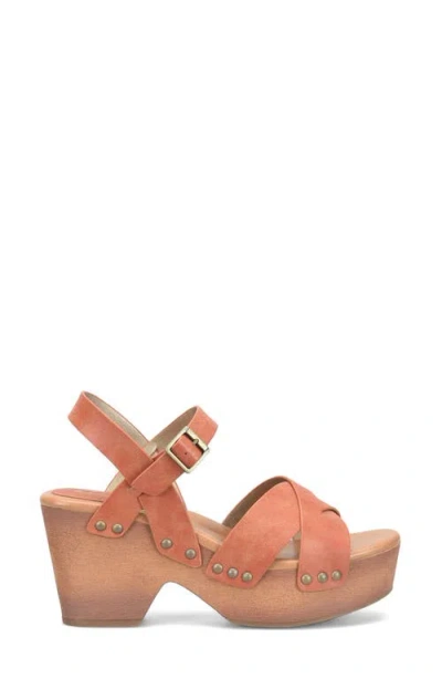 Korks Leda Ankle Strap Platform Sandal In Orange