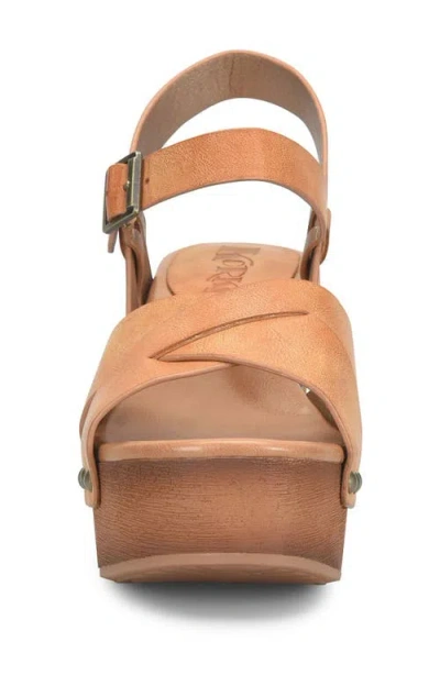 Korks Leda Ankle Strap Platform Sandal In Brown