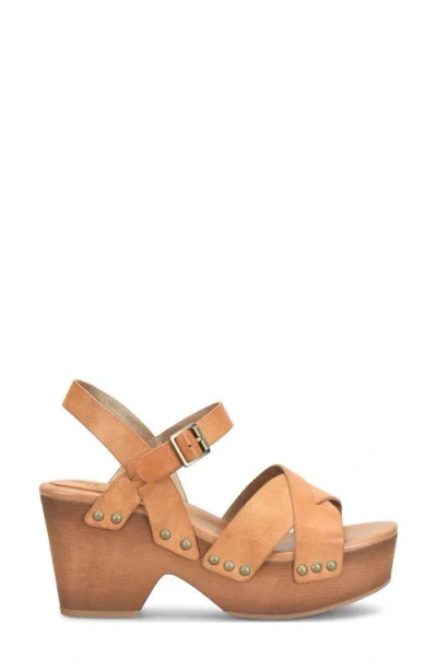 Korks Leda Ankle Strap Platform Sandal In Brown