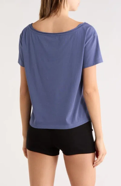 Abound Slashed Neck Relaxed Short Sleeve T-shirt In Blue