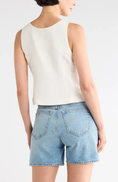 Nordstrom Rack Textured Button Front Vest In White