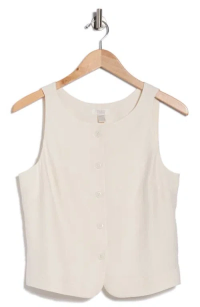 Nordstrom Rack Textured Button Front Vest In White