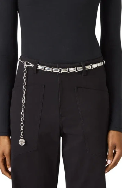 Steve Madden Bean Chain Belt In Silver