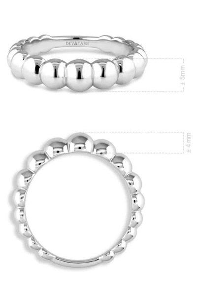 Devata Beaded Ball Textured Ring In Silver