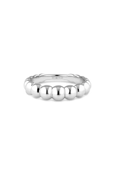 Devata Beaded Ball Textured Ring In Silver