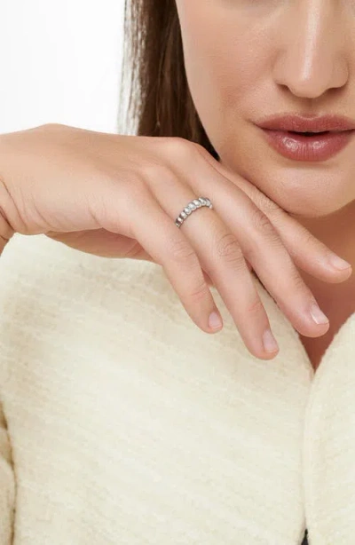 Devata Beaded Ball Textured Ring In Silver