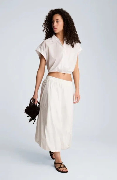 Kenneth Cole Bubble Cotton Blend Maxi Skirt In White