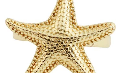 Panacea Starfish Adjustable Ring In Gold