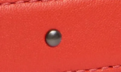 Longchamp Stud Leather Belt In Red
