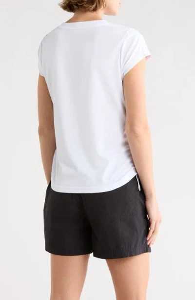 Dkny Ruched Tech T-shirt In White