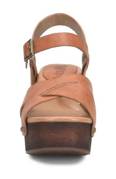 Korks Leda Ankle Strap Platform Sandal In Brown