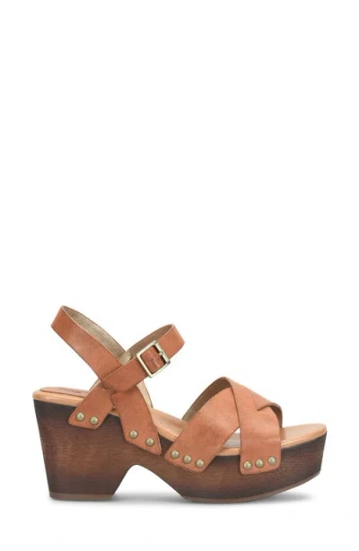 Korks Leda Ankle Strap Platform Sandal In Brown