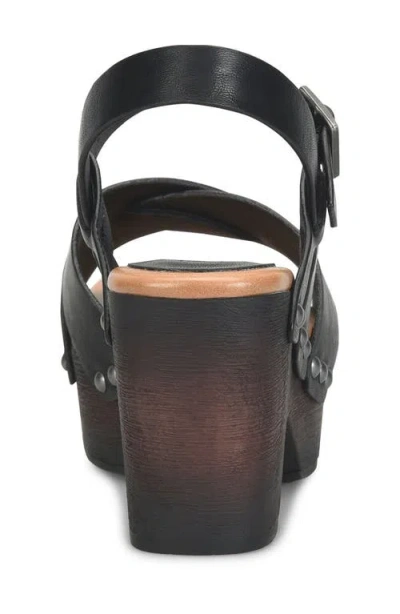 Korks Leda Ankle Strap Platform Sandal In Black